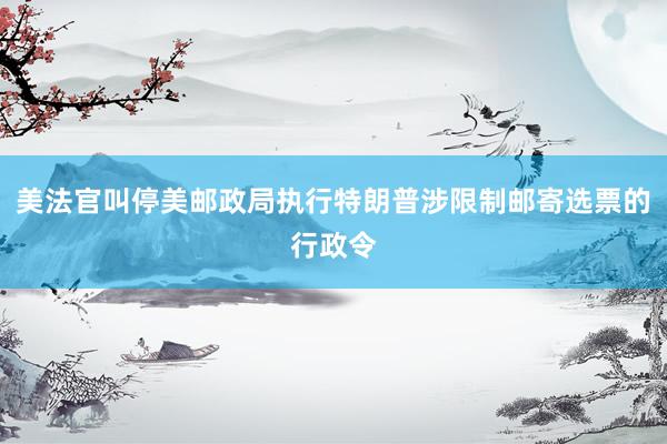 美法官叫停美邮政局执行特朗普涉限制邮寄选票的行政令