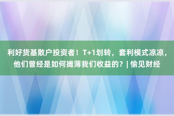 利好货基散户投资者！T+1划转，套利模式凉凉，他们曾经是如何摊薄我们收益的？| 愉见财经