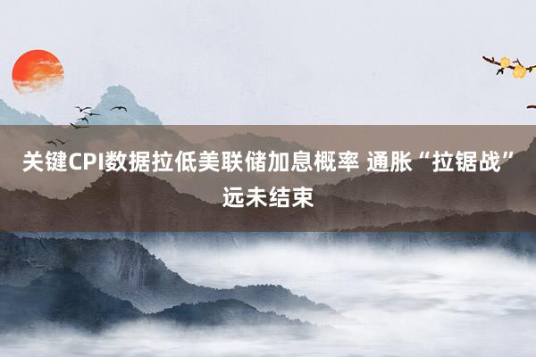 关键CPI数据拉低美联储加息概率 通胀“拉锯战”远未结束