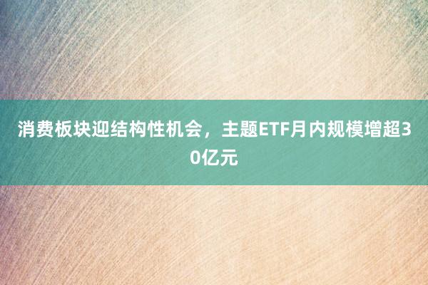 消费板块迎结构性机会，主题ETF月内规模增超30亿元