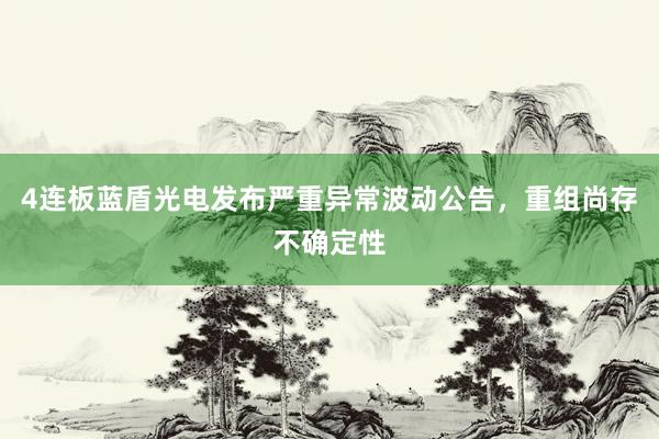4连板蓝盾光电发布严重异常波动公告，重组尚存不确定性