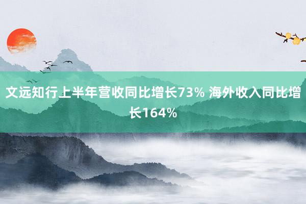 文远知行上半年营收同比增长73% 海外收入同比增长164%