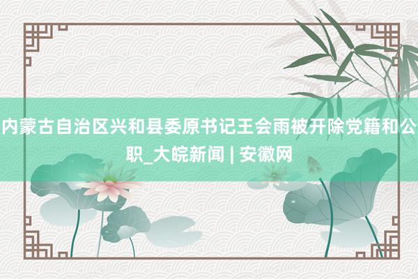 内蒙古自治区兴和县委原书记王会雨被开除党籍和公职_大皖新闻 | 安徽网