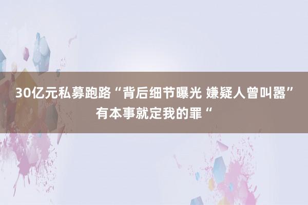 30亿元私募跑路“背后细节曝光 嫌疑人曾叫嚣”有本事就定我的罪“