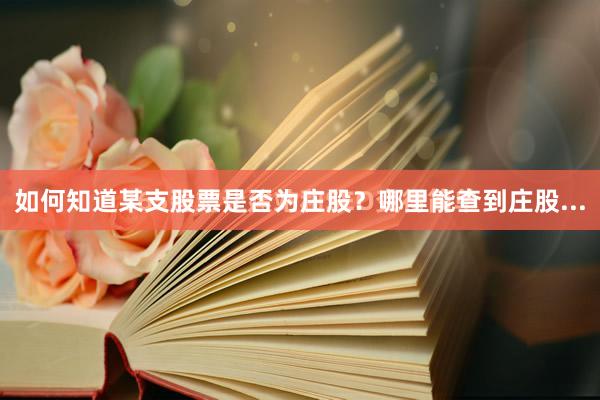 如何知道某支股票是否为庄股？哪里能查到庄股...