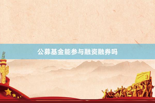 公募基金能参与融资融券吗