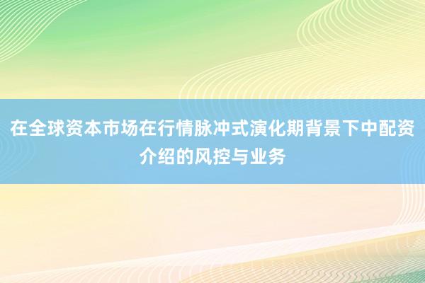 在全球资本市场在行情脉冲式演化期背景下中配资介绍的风控与业务