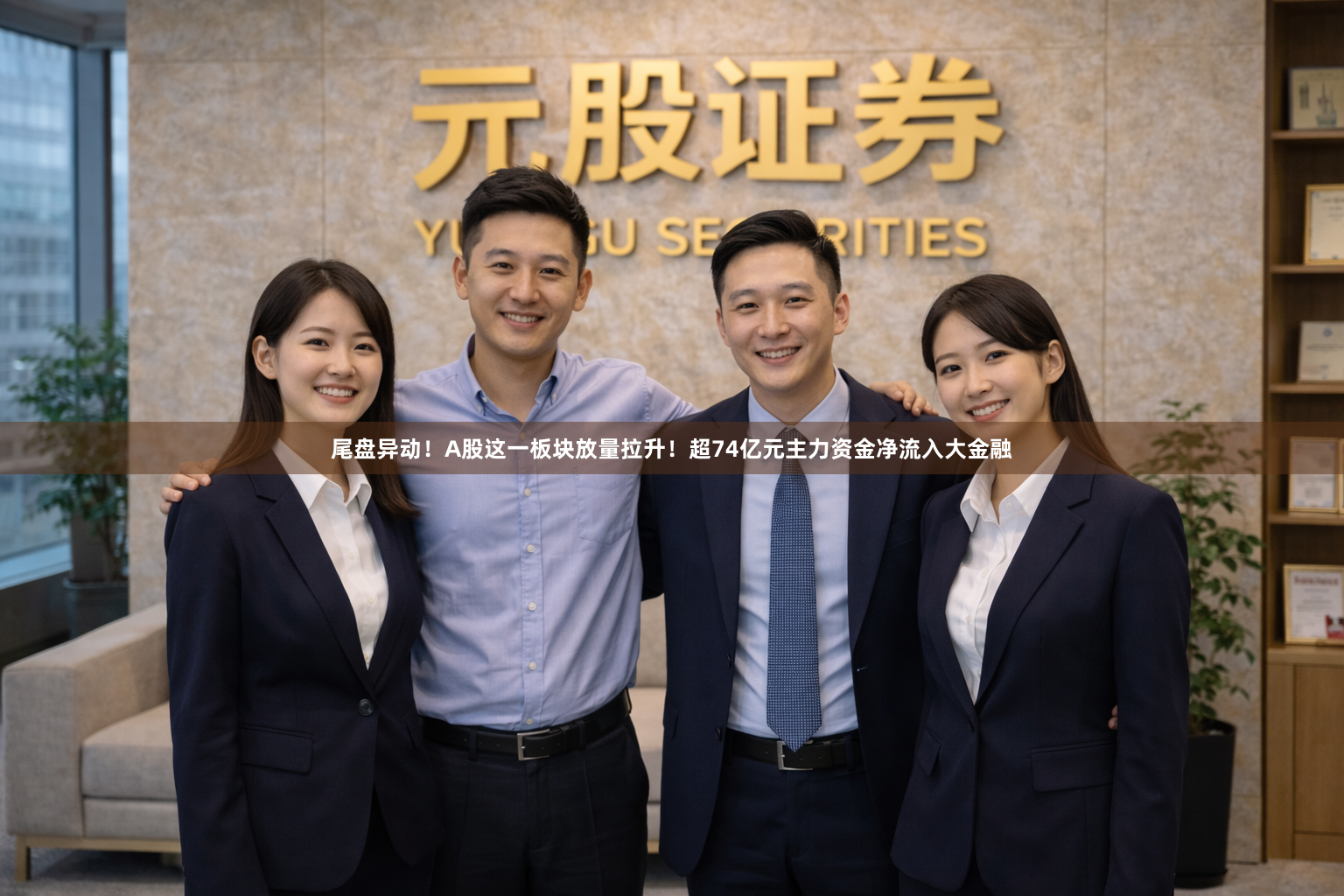尾盘异动！A股这一板块放量拉升！超74亿元主力资金净流入大金融