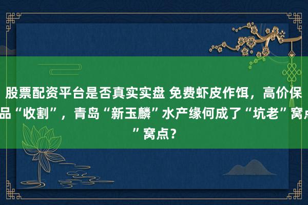 股票配资平台是否真实实盘 免费虾皮作饵，高价保健品“收割”，青岛“新玉麟”水产缘何成了“坑老”窝点？