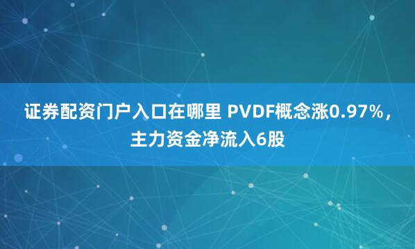 证券配资门户入口在哪里 PVDF概念涨0.97%，主力资金净流入6股