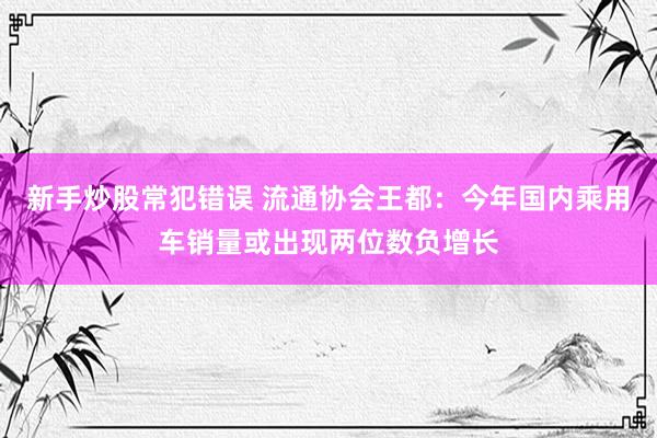 新手炒股常犯错误 流通协会王都：今年国内乘用车销量或出现两位数负增长
