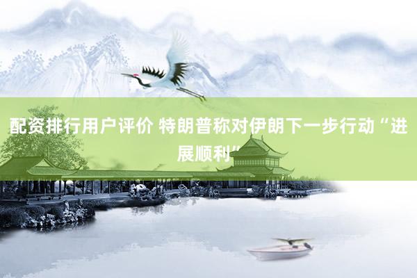配资排行用户评价 特朗普称对伊朗下一步行动“进展顺利”