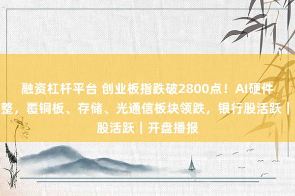 融资杠杆平台 创业板指跌破2800点！AI硬件侧大幅调整，覆铜板、存储、光通信板块领跌，银行股活跃｜开盘播报