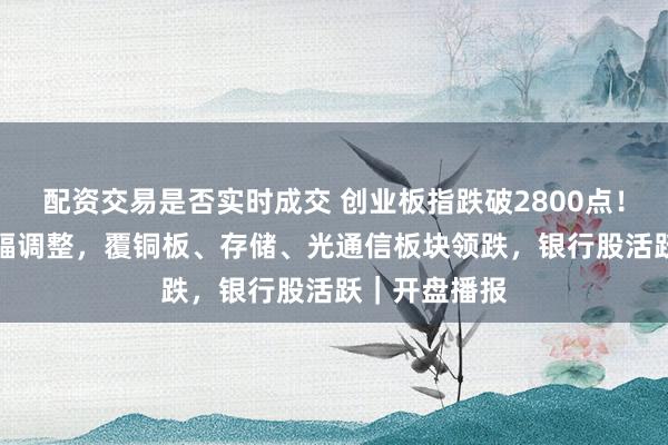 配资交易是否实时成交 创业板指跌破2800点！AI硬件侧大幅调整，覆铜板、存储、光通信板块领跌，银行股活跃｜开盘播报