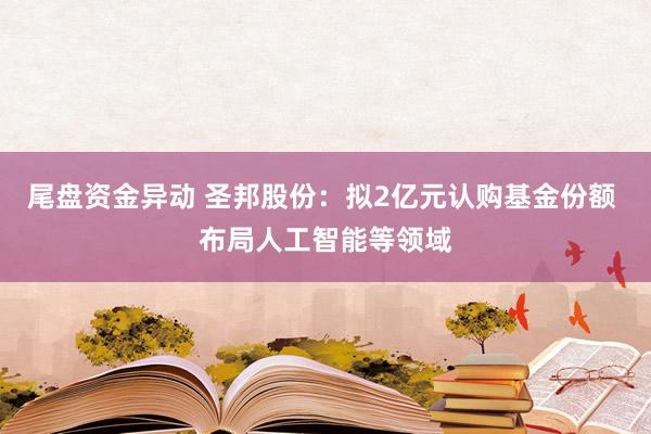 尾盘资金异动 圣邦股份：拟2亿元认购基金份额 布局人工智能等领域