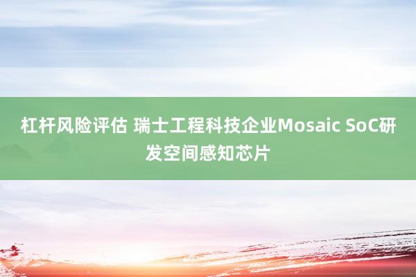 杠杆风险评估 瑞士工程科技企业Mosaic SoC研发空间感知芯片